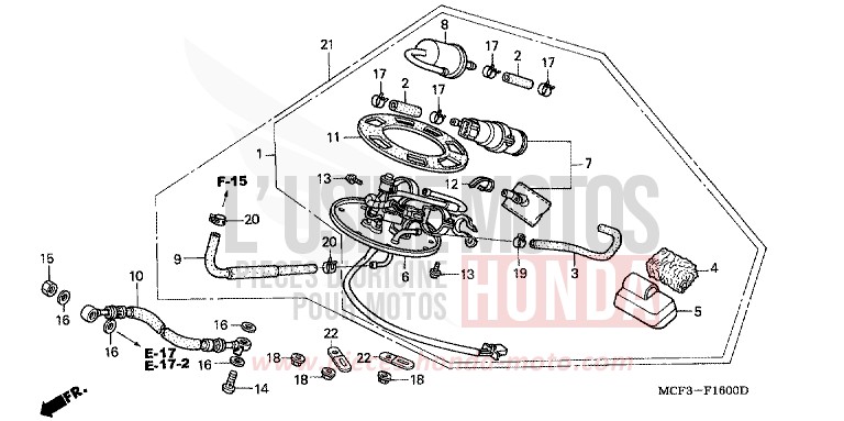 FUEL PUMP for VTR1000 SP-2 ROSS WHITE (NH196B) from 2003